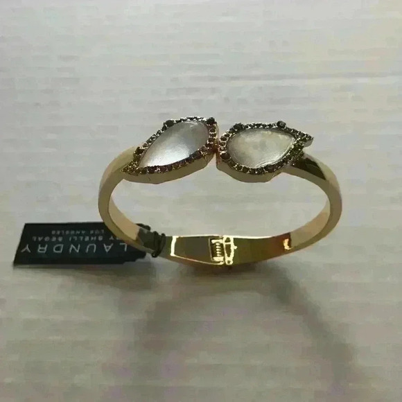 Laundry new Gold Tone Gray Pave Stone Bracelet - Picture 7 of 8